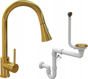 Bateria kuchenna Snake Gold + zoty syfon