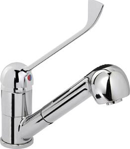 Bateria kuchenna z wyciganym natryskiem prysznicem nierdzewna wys. 230 mm - Hendi 810255