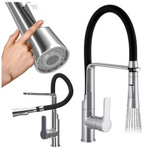 Granitan | Bateria kuchenna Vegas – srebrna – 43 cm – elastyczny wylew – wycigana wylewka