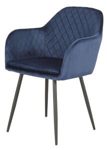 MebleMWM Krzesło tapicerowane 8174-2 | Welur | Niebieski | Outlet