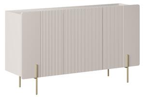 Komoda Malmi 150 cm trzydrzwiowa - kaszmir / złote nóżki