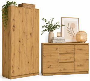 Zestaw Szafa Z Komodą Dąb Artisan Z0-Z39