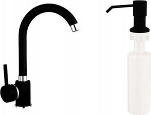 Granitan | Bateria kuchenna – czarna – wysoko 310 mm – obrót o 360° – mosidz