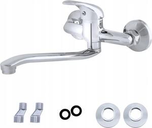Granitan | ALFA – bateria kuchenna – obrót o 360° – monta nacienny – chrom – metal – gowica ceramiczna