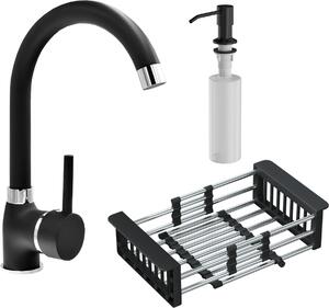 Granitan | OCIEKARKA – bateria kuchenna – obrót o 360° – czarna – gowica ceramiczna