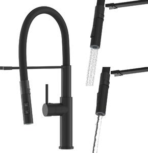 Granitan | Bateria kuchenna Soria – czarna – wysoko 470 mm – elastyczna wylewka – bateria kuchenna z wysuwan wylewk