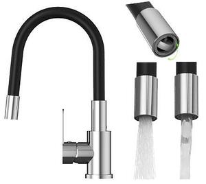 Granitan | GRADO PLUS – bateria kuchenna – elastyczny wylew – chrom – obrotowy aerator