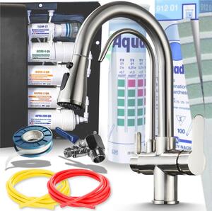 Bateria kuchenna Ari Nordic trójdrona z wycigan wylewk i filtrem wody, obrotowa 360 stopni, inox