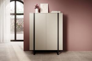 Komoda wysoka Verica 120 cm dwudrzwiowa - kaszmir / czarne nóżki