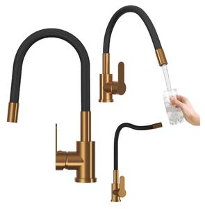 Granitan | GRADO PLUS – bateria kuchenna – elastyczna wylewka – zota – bateria kuchenna