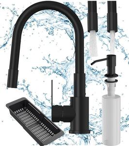 Granitan | GRADO PLUS – bateria kuchenna – elastyczny wylew – czarna