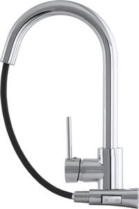 Granitan | LIBRA – bateria kuchenna – wysuwana wylewka – obrót o 360° – chrom – mosidz – gowica ceramiczna
