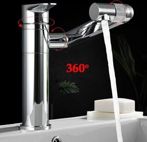 Bateria kuchenna 360° jednouchwytowa bateria umywalkowa srebrna bateria azienkowa obrotowa bateria zlewozmywakowa