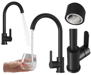 Granitan | PRESTIGE PLUS – bateria kuchenna – obrót o 360° – czarna – gowica ceramiczna