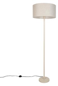Lampa podłogowa Japandi beżowa z jasnobrązowym kloszem 50 cm - Simplo