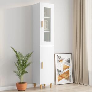 Wysoka szafka, biała, 34,5x34x180 cm, materiał drewnopochodny