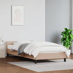 Rama łóżka z zagłówkiem, cappuccino, 90x200 cm, sztuczną skórą
