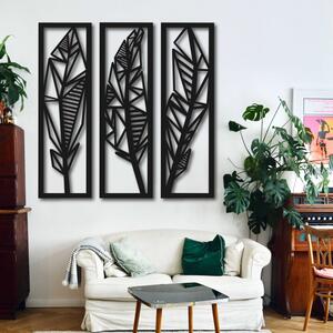 Nowoczesny obraz trzyczęściowy liście bananowca - MUSACEAE