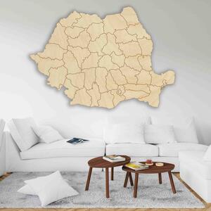 Drewniana mapa ścienna Romania - ROMA