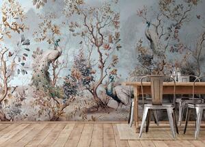 Fototapety Chinoiserie Rośliny w stylu chińskim i pawie, Fototapety Zwierzęta, Fototapety Pawie, u94849 : Uwalls.pl