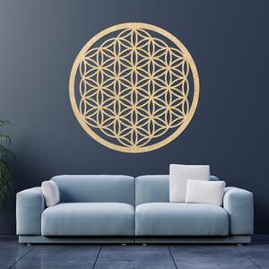 Drewniana dekoracja ścienna Kwiat Życia, mandala świętej geometrii | FOGO