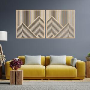 Dekoracja ścienna dla dwojga z geometrycznymi liniami górskimi | LERA
