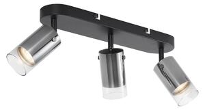 Nowoczesny reflektor sufitowy Gunmetal 3-punktowy obrotowy i regulowany - Drain