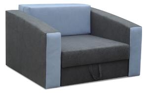 Szaro-niebieski rozkładany fotel amerykanka W4-L02