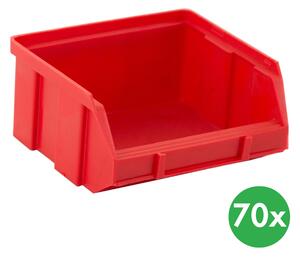 Plastikowe pojemniki BASIC, 100 x 95 x 50 mm, 70 szt., czerwone