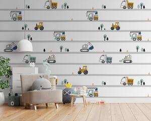 Fototapety Ciężarówka, ciągnik, dźwig towarowy, spychacz, koparka, Fototapety Dziecięce, Fototapety Dla chłopców, u96465 : Uwalls.pl