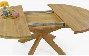 Okrągły stół składany z litego dębu, Holger 140 cm