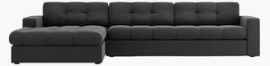Sofa narożna o wyglądzie aksamitu Yohan (4-osobowa)