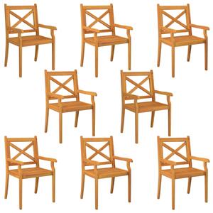 Ogrodowe krzesła stołowe, 8 szt., lite drewno akacjowe