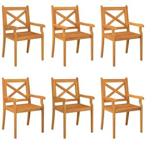 Ogrodowe krzesła stołowe, 6 szt., lite drewno akacjowe