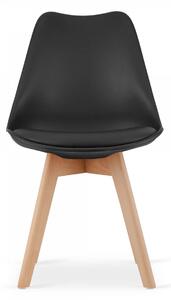 MebleMWM Krzesło skandynawskie 53E-7 | Czarne | Nogi drewniane | Outlet