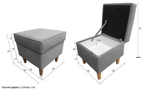 MebleMWM Fotel USZAK 1 z podnóżkiem | Kolor do wyboru