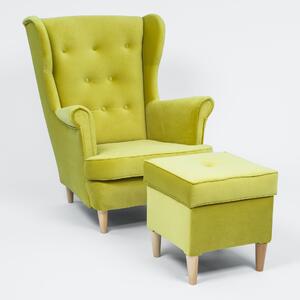 MebleMWM Fotel USZAK 3 z podnóżkiem | Kolor do wyboru