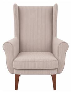 Fotel Uszak sztruks - 24 h, klasyczny, elegancki, wygodny, tapicerowany, do salonu