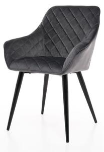 MebleMWM Krzesło tapicerowane DC-6369 | Szary welur #71 | Outlet
