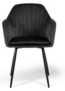 MebleMWM Krzesło z podłokietnikami czarne 8174 welur