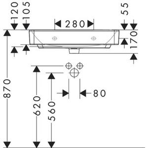 Umywalka HANSGROHE Xanuia Q 60134450 Biały 48x65