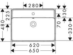 Umywalka HANSGROHE Xanuia Q 60134450 Biały 48x65