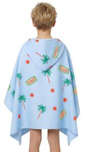 Ręcznik z kapturem SPOKEY Palms 70 x 175 cm Niebieski