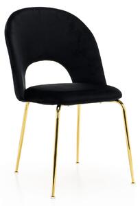 MebleMWM Krzesło Glamour KC-903-2 czarny welur, nogi złoty chrom