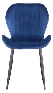 EMWOmeble Krzesło welurowe niebieskie ART223C / nogi czarne