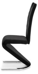 EMWOmeble Krzesło do jadalni czarne - MILANO (DC-99-2) - WELUR, CZARNY