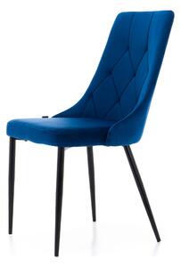 MebleMWM Wygodne krzesło do jadalni niebieskie DC-849 WELUR /OUTLET