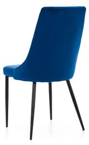 MebleMWM Wygodne krzesło do jadalni niebieskie DC-849 WELUR /OUTLET