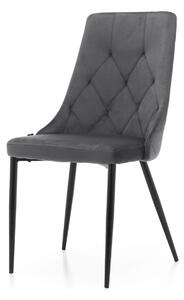 MebleMWM Krzesło tapicerowane DC-849 | Szary welur | Outlet