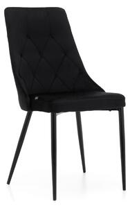 MebleMWM Krzesło tapicerowane DC-849 | Czarny welur | Outlet